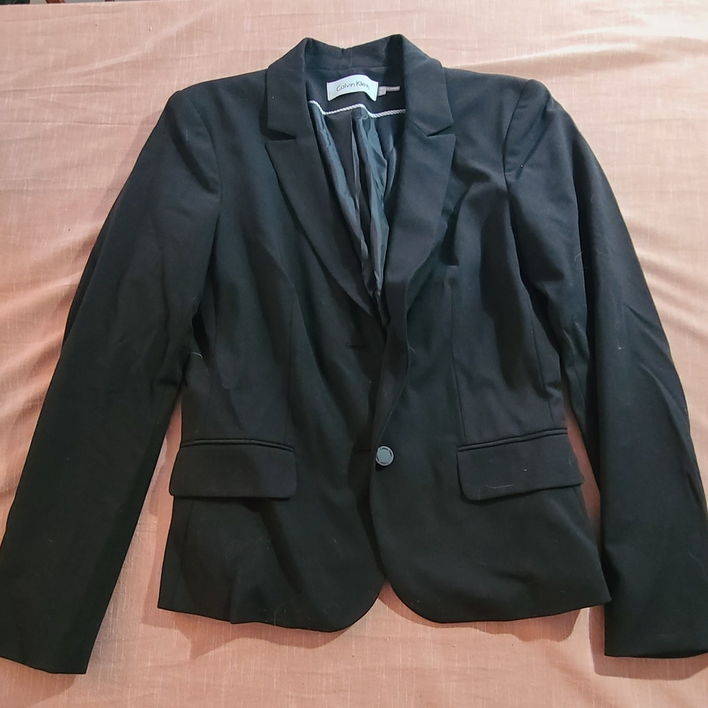 Calvin Klein Women's two-button Luxe Blazer